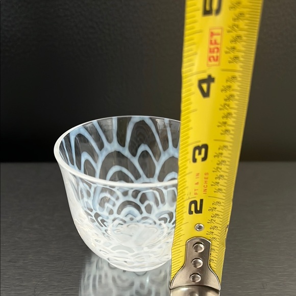 Taisho Roman Milk Glass Cold Tea Glass Cup "Nami" - Picture 8 of 9